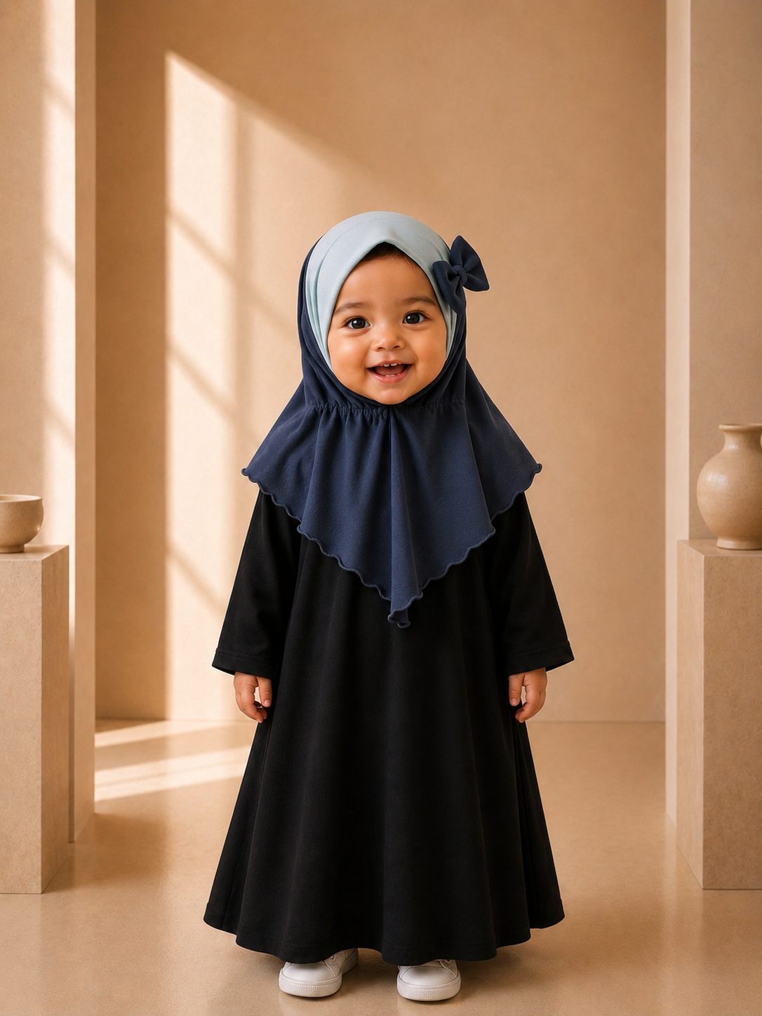 Kids Instant Hijab for baby & toddler (6 months to 3 years old) with Secure Comfort-Fit Elastic Back | No-Slip Everyday Hijab girls