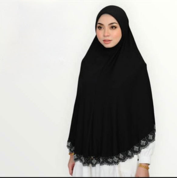 Instant Black Stone Hijab