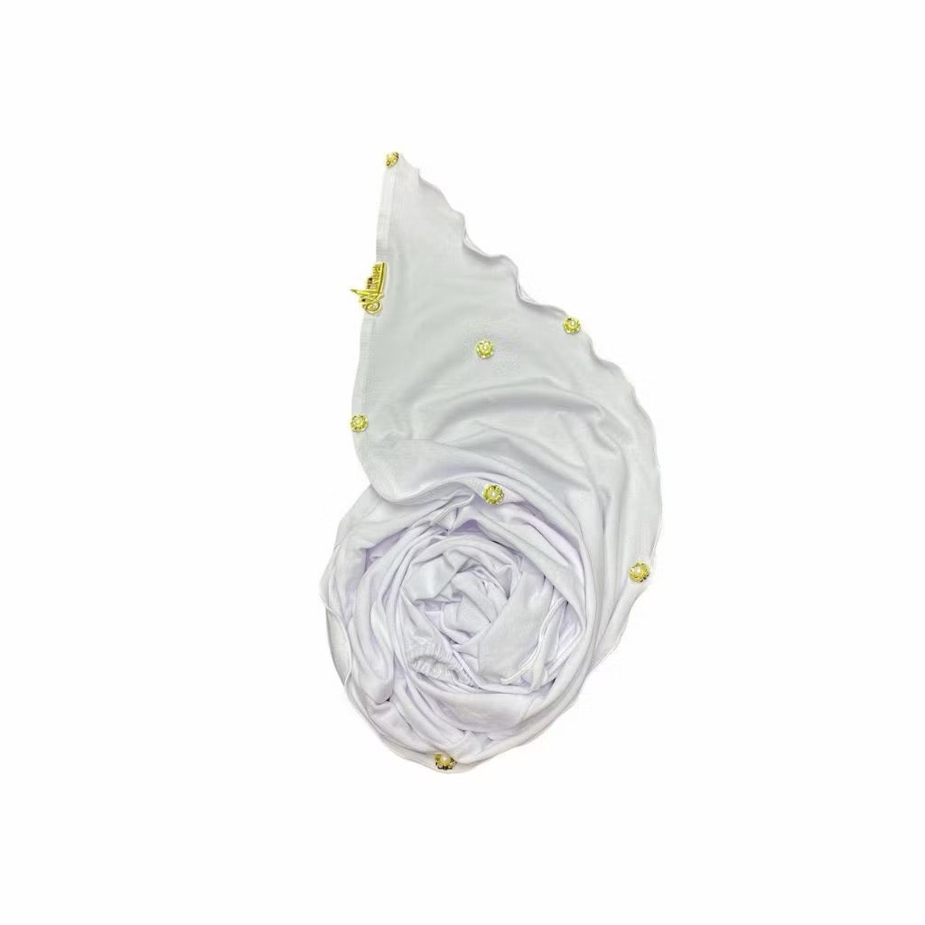 Noor Instant Ironless Kids Hijab with pearl and elastic chin (S size)