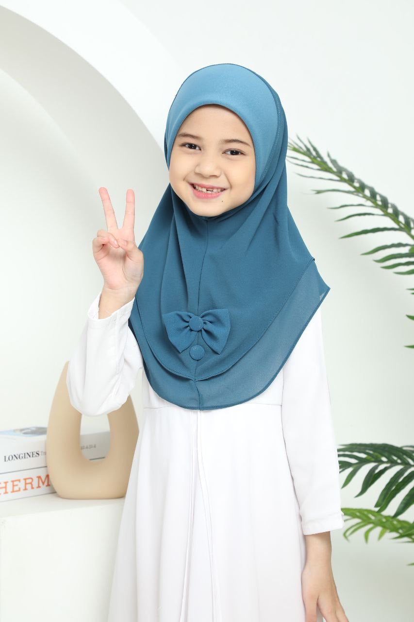 Kids Haya Instant Hijab/Scarf for Girls, Soft and Comfortable KCBOBU1 one piece easy to wear