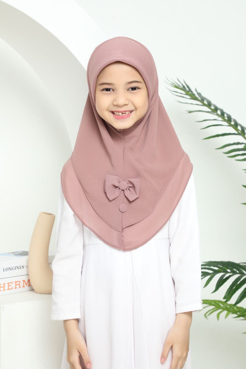 Kids Haya Instant Hijab/Scarf for Girls, Soft and Comfortable KCBOBU1 one piece easy to wear