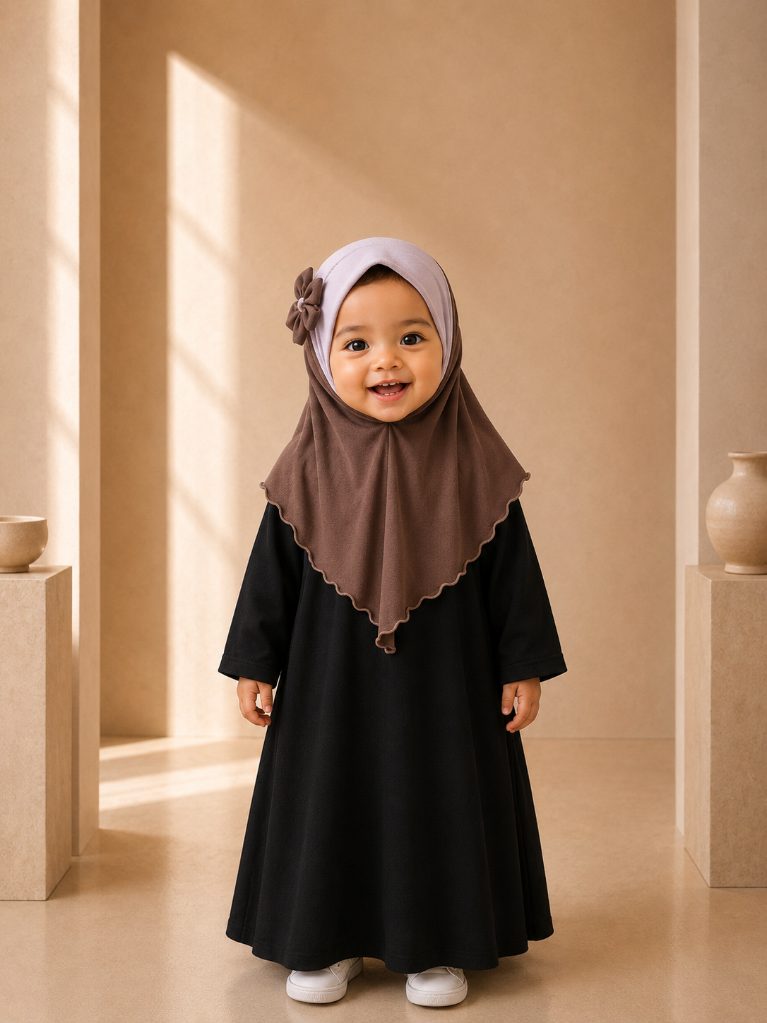 Kids Instant Hijab for baby & toddler (6 months to 3 years old) with Secure Comfort-Fit Elastic Back | No-Slip Everyday Hijab girls
