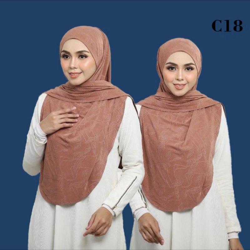 Curve Instant Hijab Tie Back Style Soft Awning Material Cotton lace