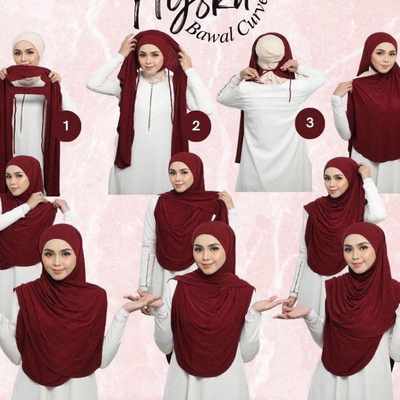 Curve Instant Hijab Tie Back Style Soft Awning Material Cotton lace
