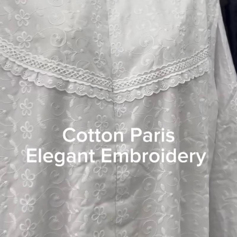 White Cotton Abaya Dress with Elegant Embroidery for Umrah Omra & Hajj - Elegant Design for Hajj and Umrah Pilgrims