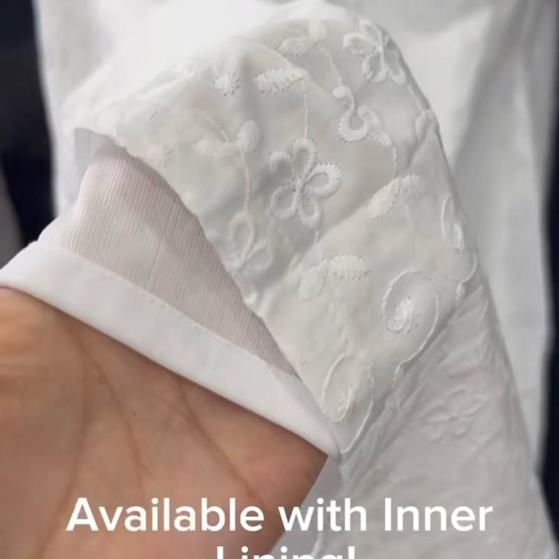 White Cotton Abaya Dress with Elegant Embroidery for Umrah Omra & Hajj - Elegant Design for Hajj and Umrah Pilgrims