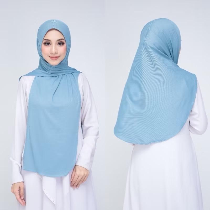 Instant Jersey Ribbed Shawl Hijab for Everyday Wear fashionable muslim Colorful Add-Ons sport Navy and other colors