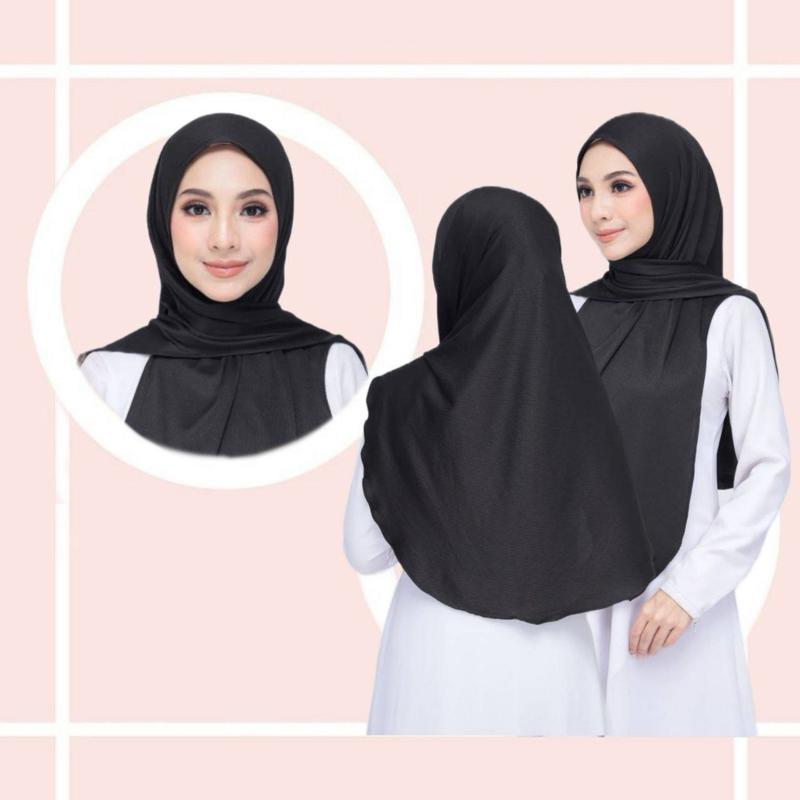 Instant Jersey Ribbed Shawl Hijab for Everyday Wear fashionable muslim Colorful Add-Ons sport Navy and other colors