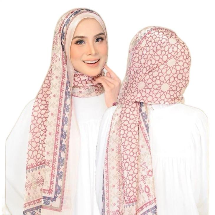Shimmering Printed Shawl Hijab for Ramadan Eid - Elegant Design with Colorful Patterns, Lightweight Women's Hijab, Easy to Wear and Wash