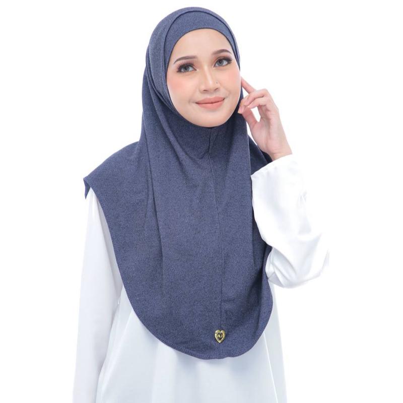 Women 2 piece with undercap Casual denim Solid Color Instant Hijab,Soft & Comfortable Breathable Design Daily Wear Lightweight Stretch Modal