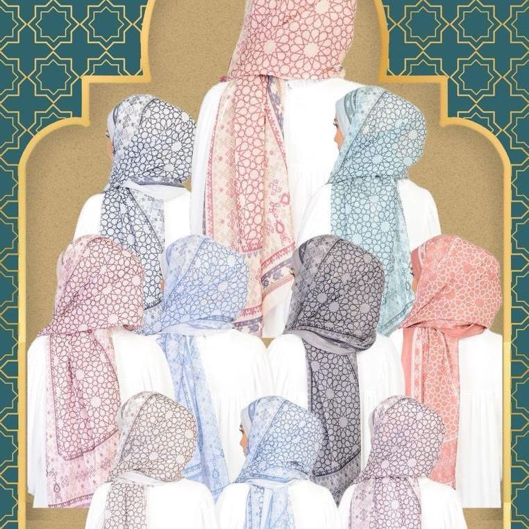 Shimmering Printed Shawl Hijab for Ramadan Eid - Elegant Design with Colorful Patterns, Lightweight Women's Hijab, Easy to Wear and Wash