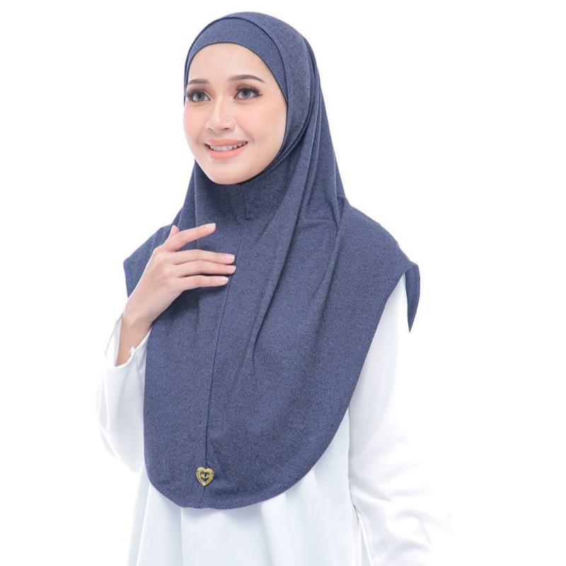 Women 2 piece with undercap Casual denim Solid Color Instant Hijab,Soft & Comfortable Breathable Design Daily Wear Lightweight Stretch Modal