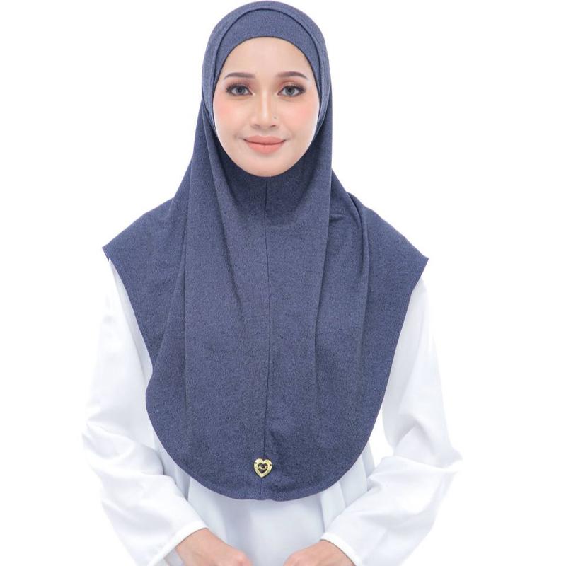 Women 2 piece with undercap Casual denim Solid Color Instant Hijab,Soft & Comfortable Breathable Design Daily Wear Lightweight Stretch Modal