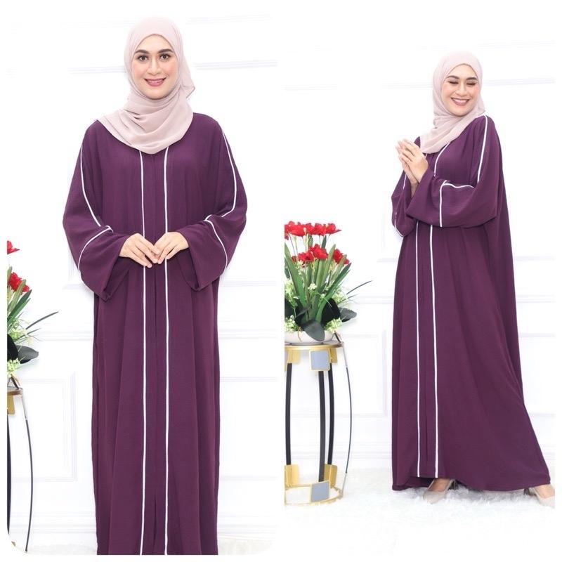 Abaya on Sale - Simple everyday wear abaya with White Stripe Design abayas shopping