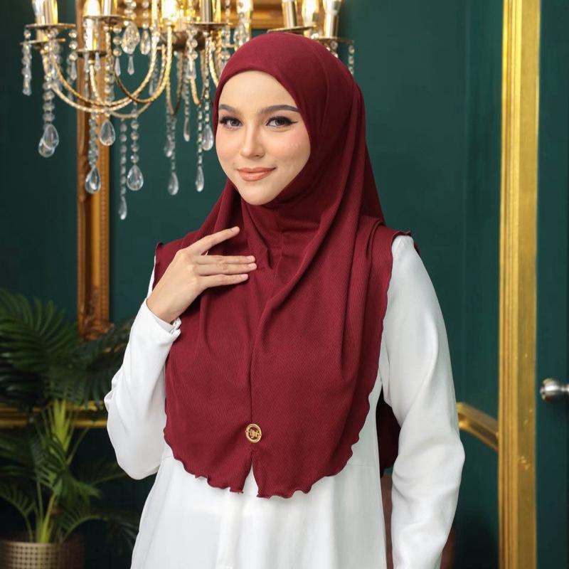 Instant Pull-On One-Piece Hijab - Ready to Wear, Adjustable Fit, Versatile Design, Ideal for Everyday Wear Lightweight Stretch sports