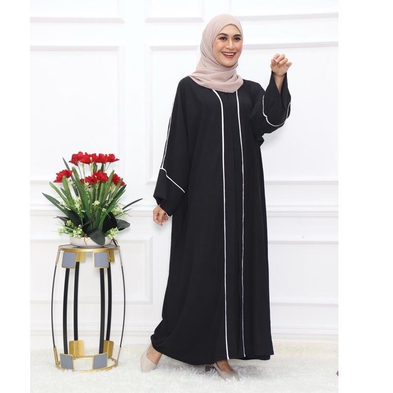 Abaya on Sale - Simple everyday wear abaya with White Stripe Design abayas shopping