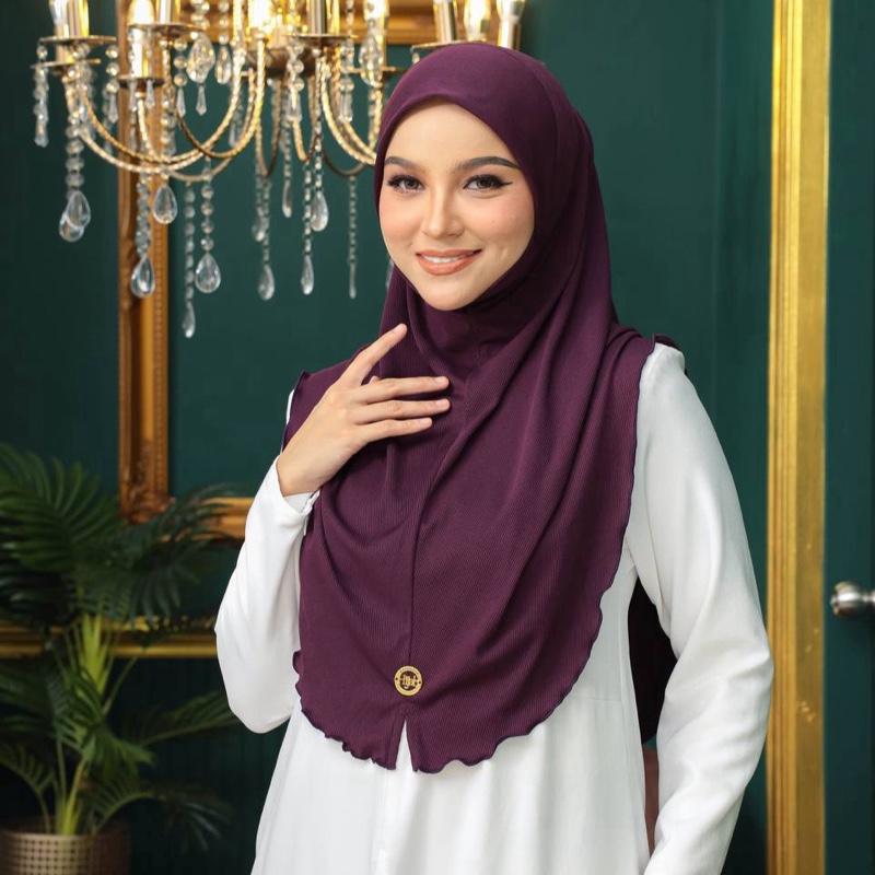 Instant Pull-On One-Piece Hijab - Ready to Wear, Adjustable Fit, Versatile Design, Ideal for Everyday Wear Lightweight Stretch sports