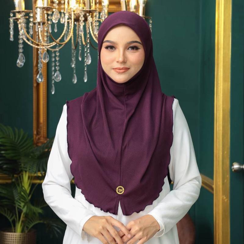 Instant Pull-On One-Piece Hijab - Ready to Wear, Adjustable Fit, Versatile Design, Ideal for Everyday Wear Lightweight Stretch sports