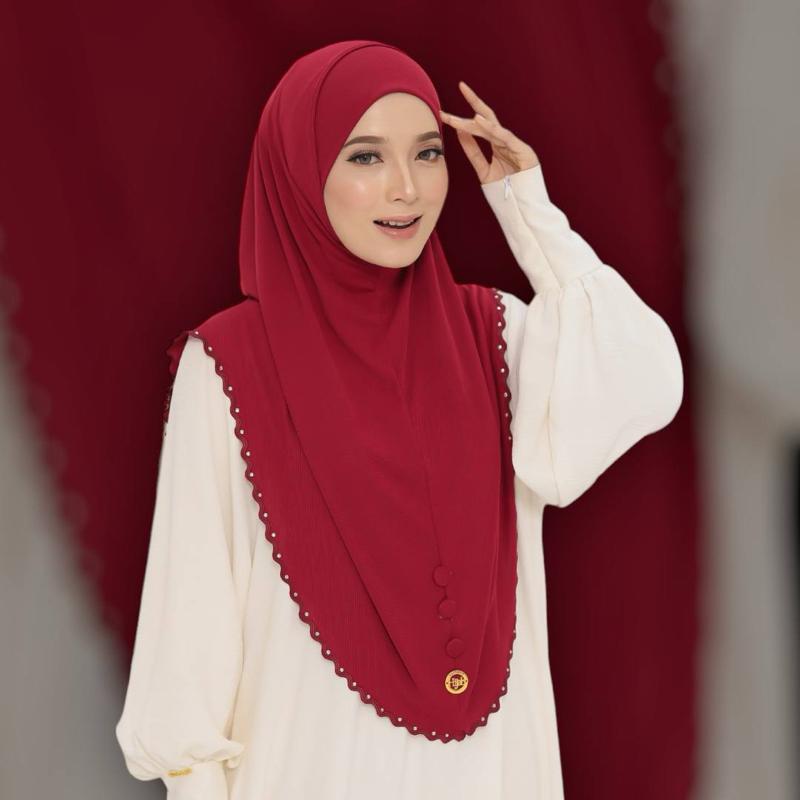 2 piece instant ready to wear Hijab Cotton Ribbed Fabric with Button Closure and Elegant Design Perfect for Muslim Women black hijabi sports