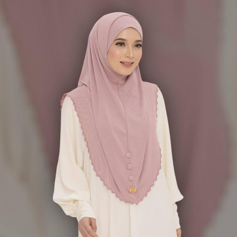 2 piece instant ready to wear Hijab Cotton Ribbed Fabric with Button Closure and Elegant Design Perfect for Muslim Women black hijabi sports