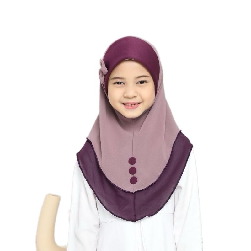 Kids One piece instant hijab with bow for ramadan/ eid or islamic shool
