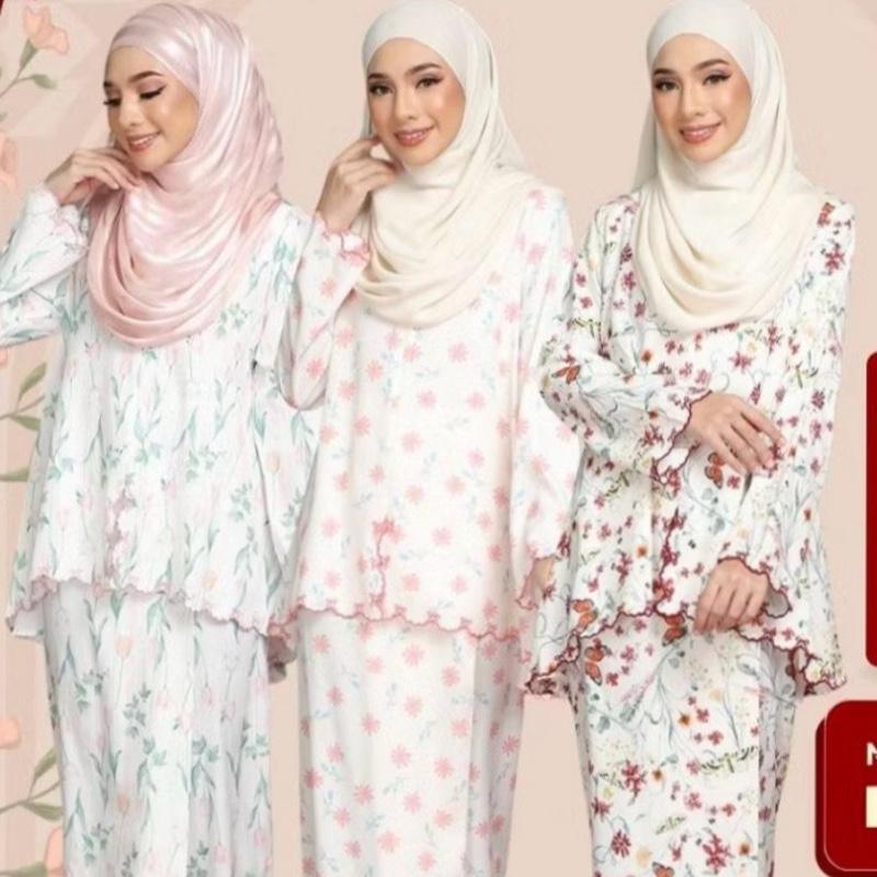 Womenswear Two Piece Blouse and Dress Maroon Stitch Finishing Casual Style Floral Pattern Stylish Design Skirt Clothes Suits matching sets 2
