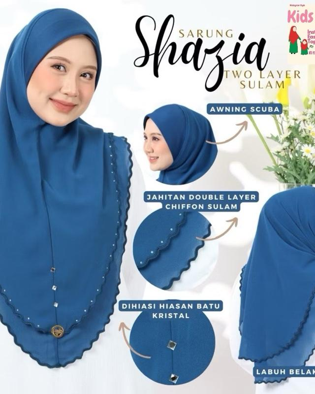 Instant Two-Layer Lace Chiffon Hijab with Stones