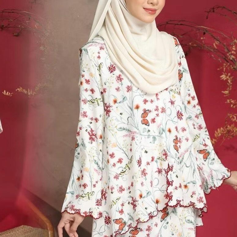 Womenswear Two Piece Blouse and Dress Maroon Stitch Finishing Casual Style Floral Pattern Stylish Design Skirt Clothes Suits matching sets 2