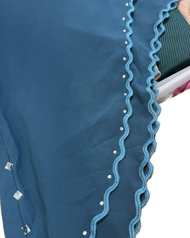 Instant Two-Layer Lace Chiffon Hijab with Stones