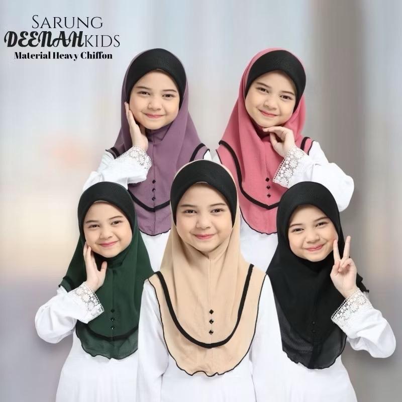 Kids Instant pull on One Piece Elegant Hijab - Available in Various Colors, Comfortable Fit, Suitable for all occasion instant hijab