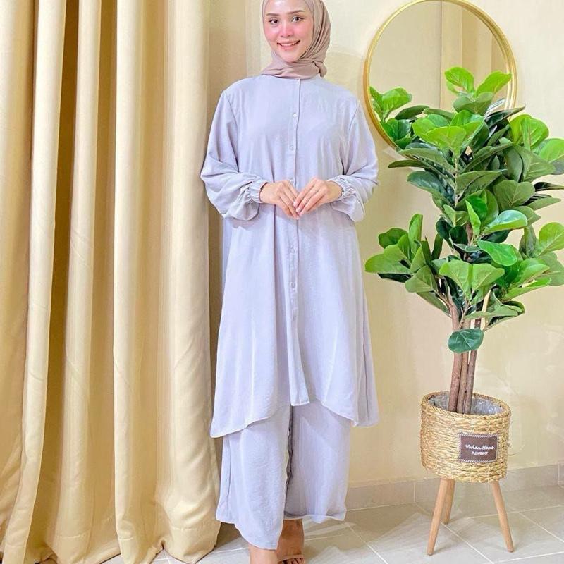 Abayas Dress for Women Long Sleeve Loose Top and Pants Set 2 Pcs - Lightweight, Versatile for Work & Everyday Wear, Islamic Design