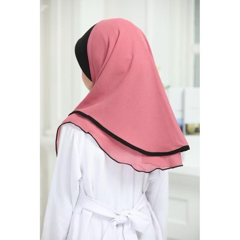 Kids Instant pull on One Piece Elegant Hijab - Available in Various Colors, Comfortable Fit, Suitable for all occasion instant hijab