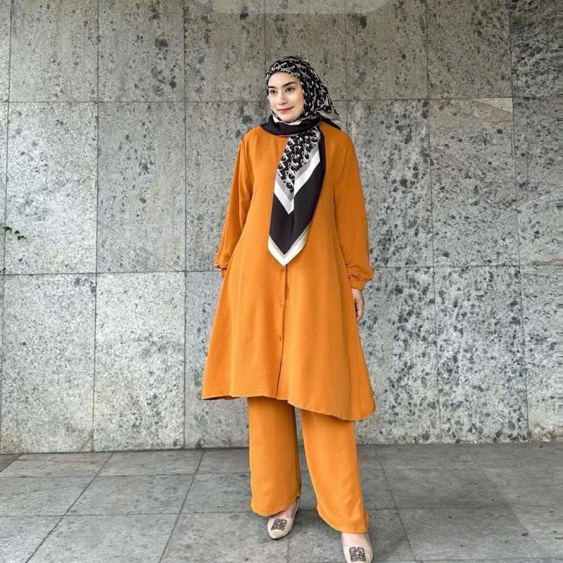 Abayas Dress for Women Long Sleeve Loose Top and Pants Set 2 Pcs - Lightweight, Versatile for Work & Everyday Wear, Islamic Design