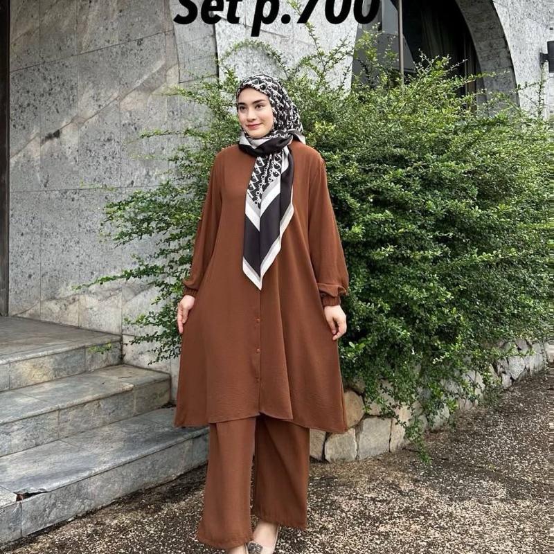 Abayas Dress for Women Long Sleeve Loose Top and Pants Set 2 Pcs - Lightweight, Versatile for Work & Everyday Wear, Islamic Design