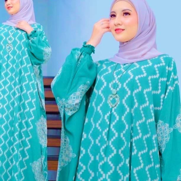 Batik Kaftan Modest Dress Motif Long Sleeves, Elegant Design