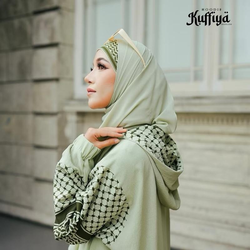 SET 3 PCS  Kuffiya hoodie Ladies Tunic set comes with hijaB modest clothes abayas #modestclothing #kufiyyeh #ramadan2025 eid outfit elegant design