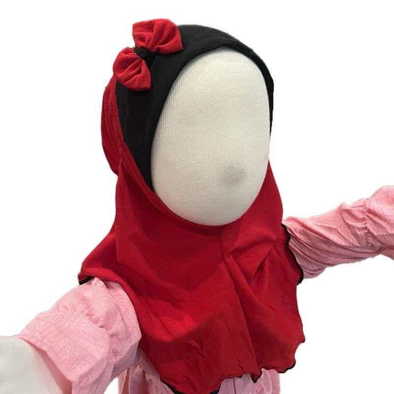 Instant Hijab with Bow - Design for Baby/Toddler - Comfortable and Versatile Headwear for Early Years one piece