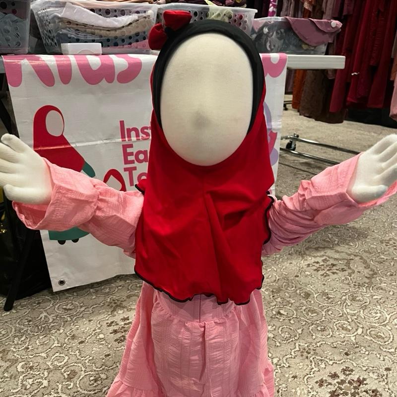 Instant Hijab with Bow - Design for Baby/Toddler - Comfortable and Versatile Headwear for Early Years one piece