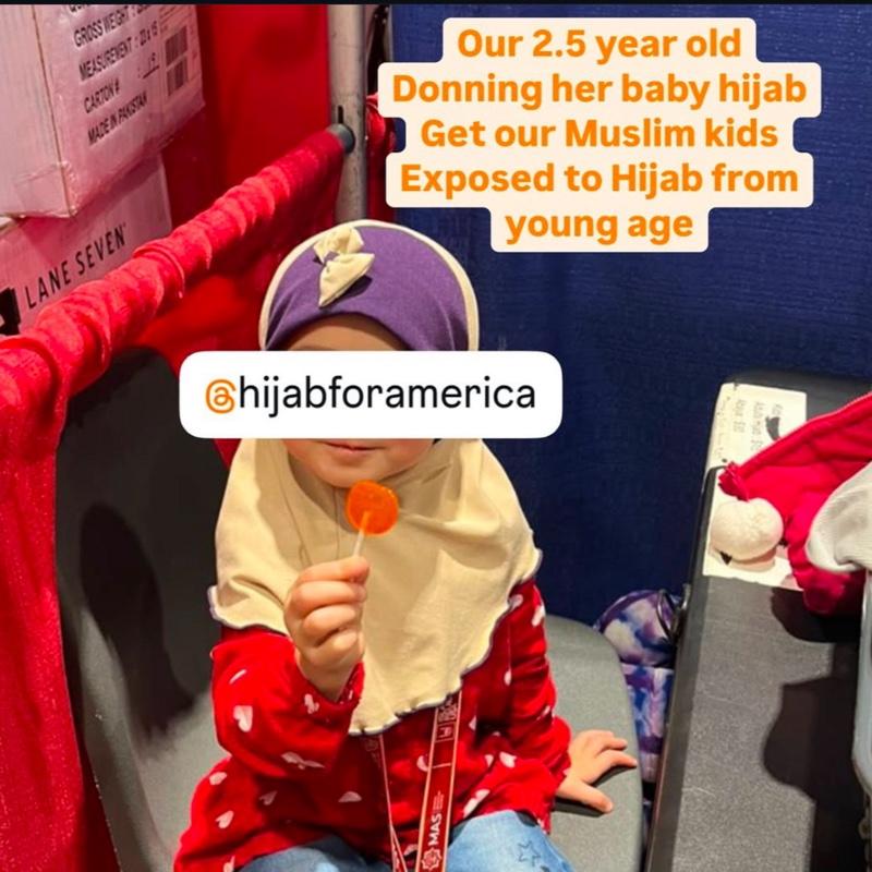 Instant Hijab with Bow - Design for Baby/Toddler - Comfortable and Versatile Headwear for Early Years one piece