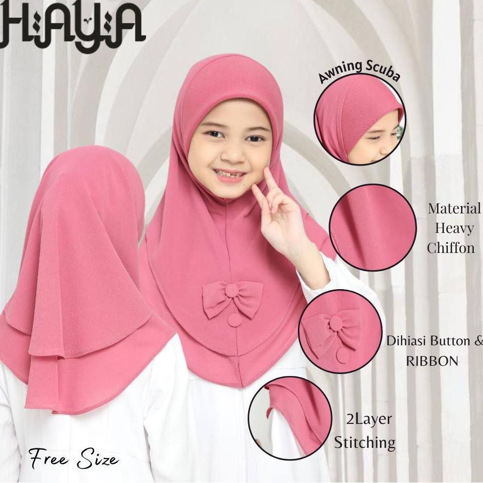 Kids Haya Instant Hijab/Scarf for Girls, Soft and Comfortable KCBOBU1 one piece easy to wear