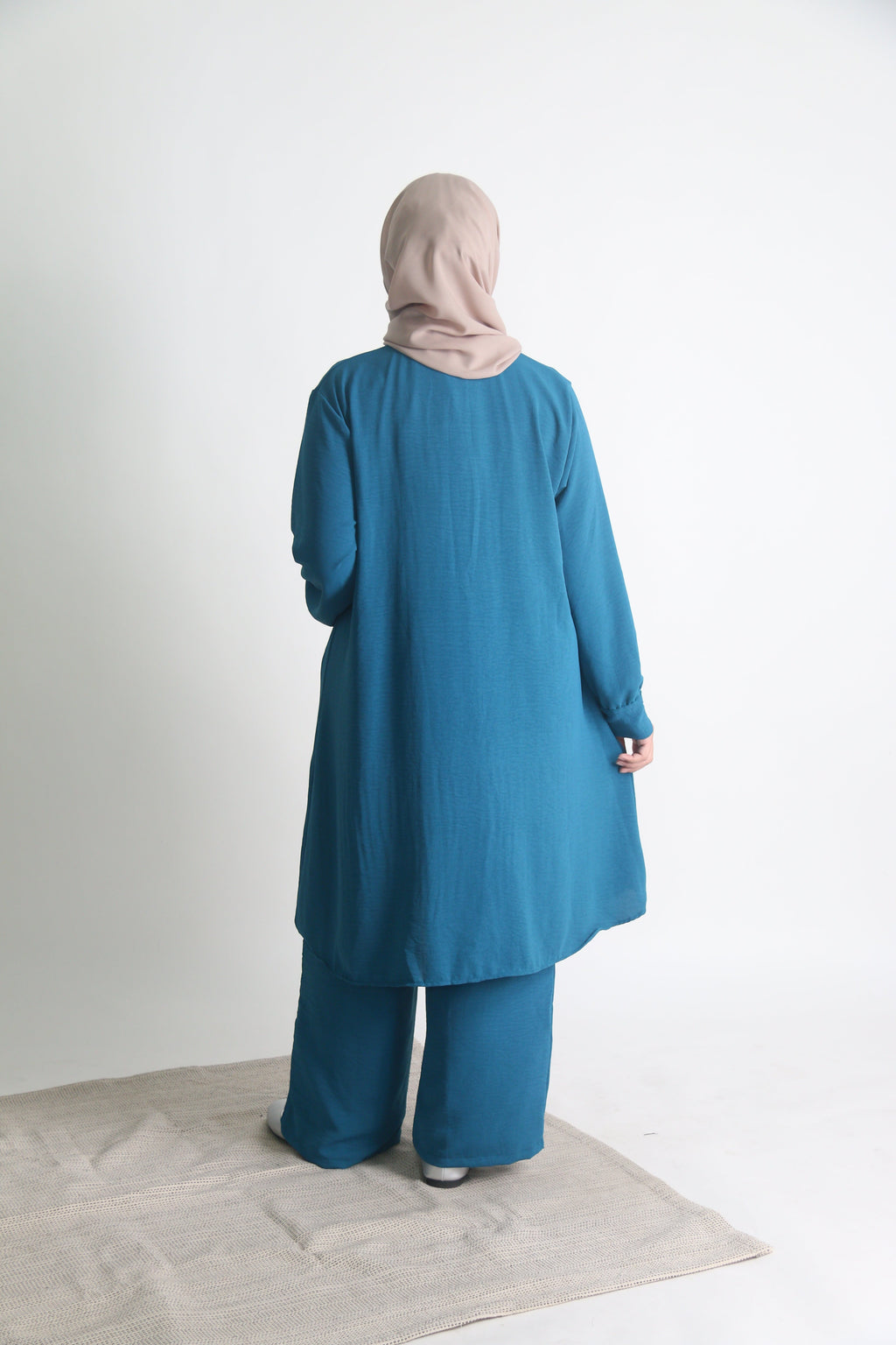 Women's Ironless 2 Pieces Outfit Set Long (Teal)