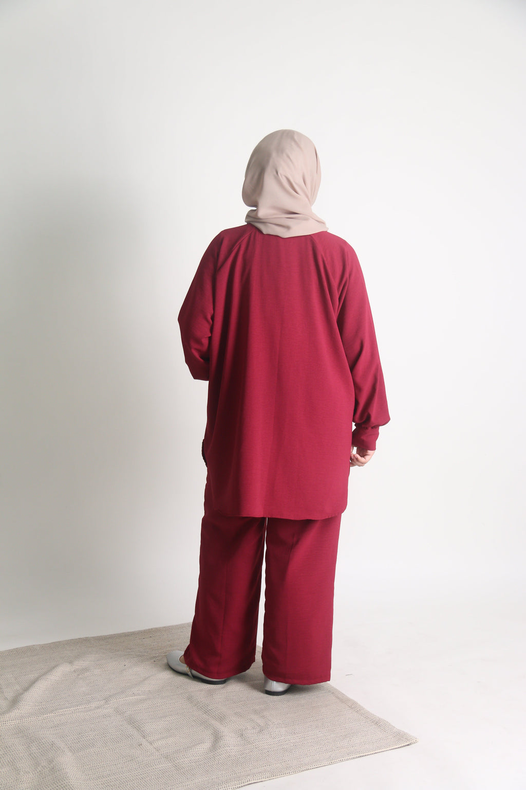 Women's Ironless 2 Pieces Outfit Set (Red)