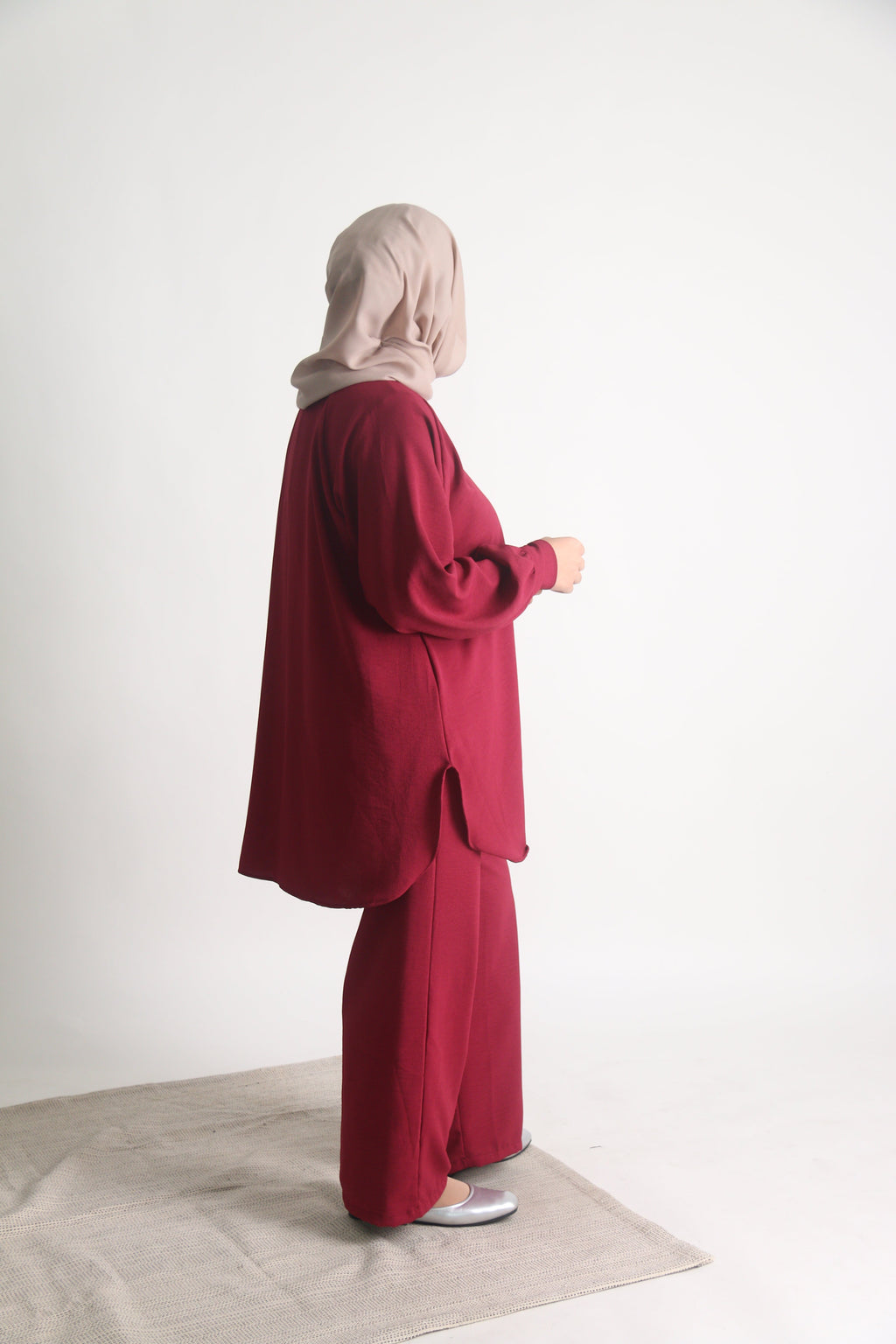 Women's Ironless 2 Pieces Outfit Set (Red)