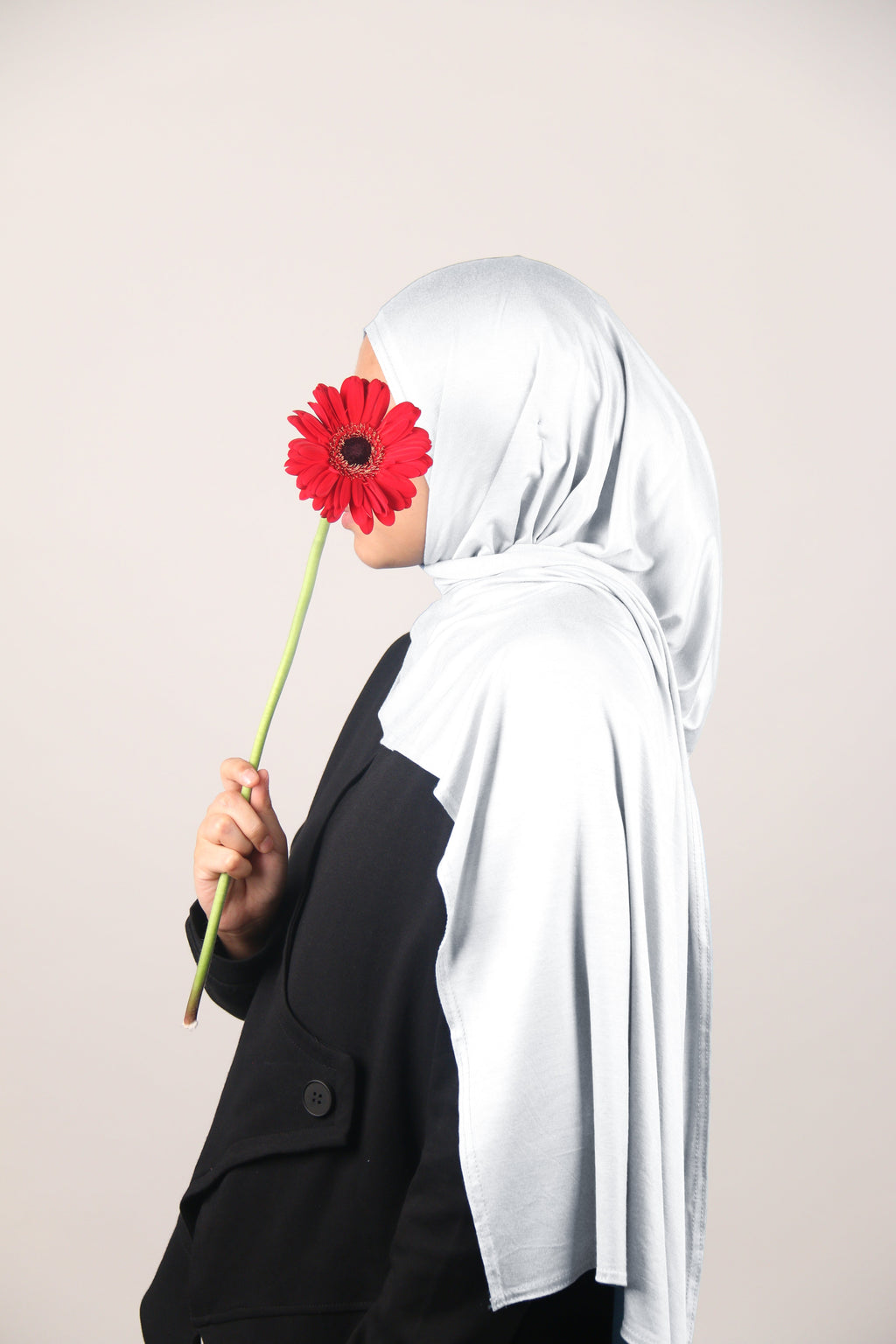 Kids Instant Slip-On Shawl Hijab (White)