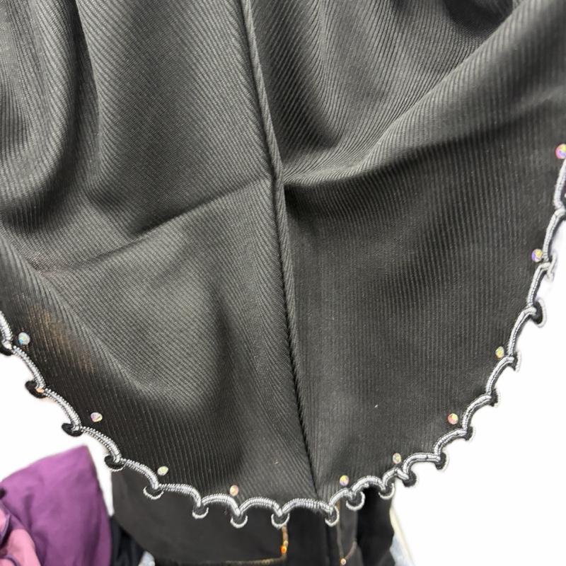 Black Gems Sparkle Lace Instant Kids Hijab with Elegant Beaded Edges and Soft Material for Comfort
