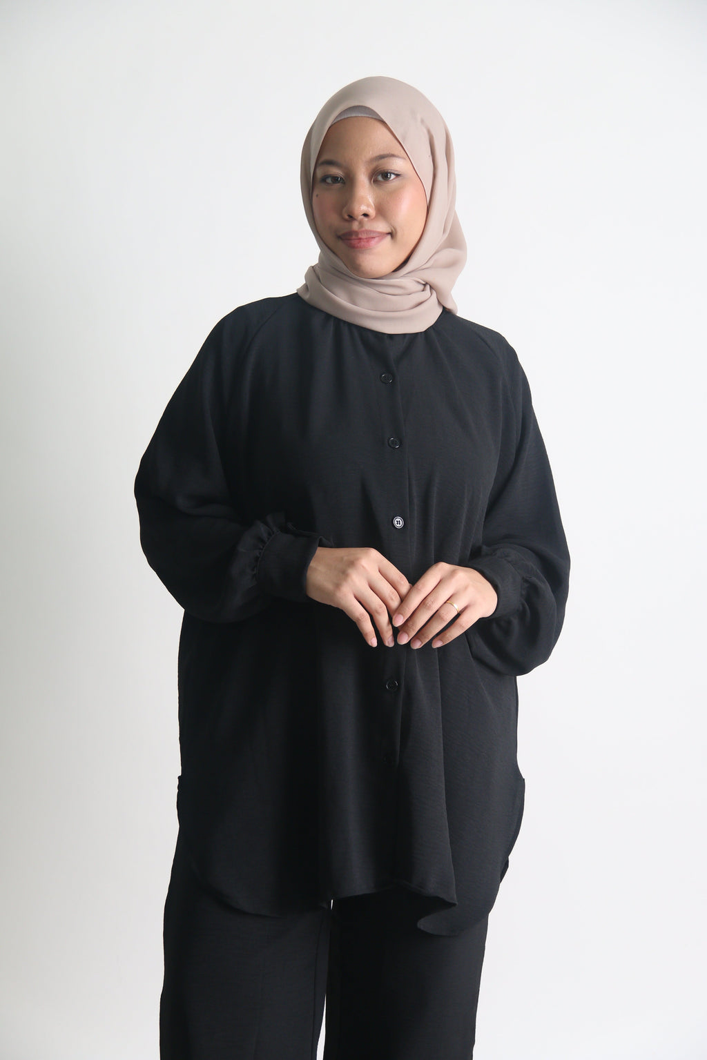 Women's Ironless 2 Pieces Outfit Set (Black)