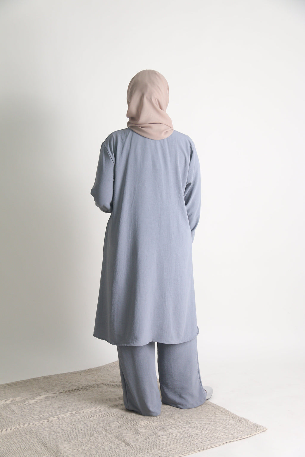 Women's Ironless 2 Pieces Outfit Long Set (Misty Blue)