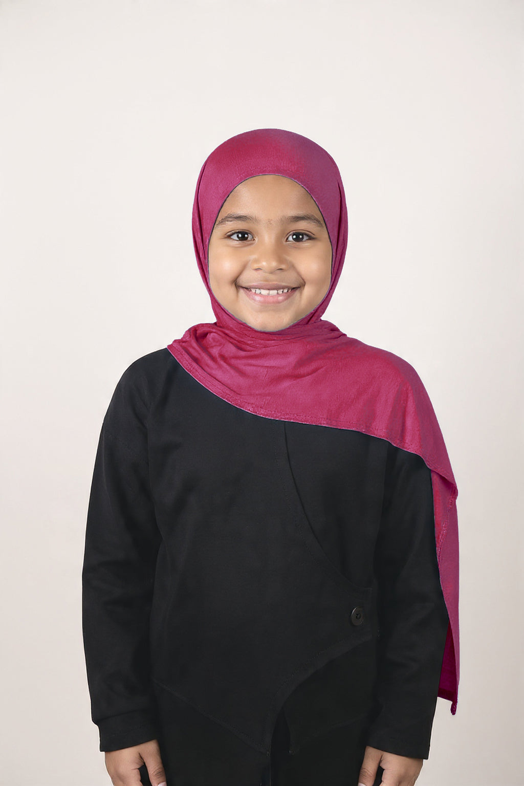 Kids Instant Slip-On Shawl Hijab (Maroon)