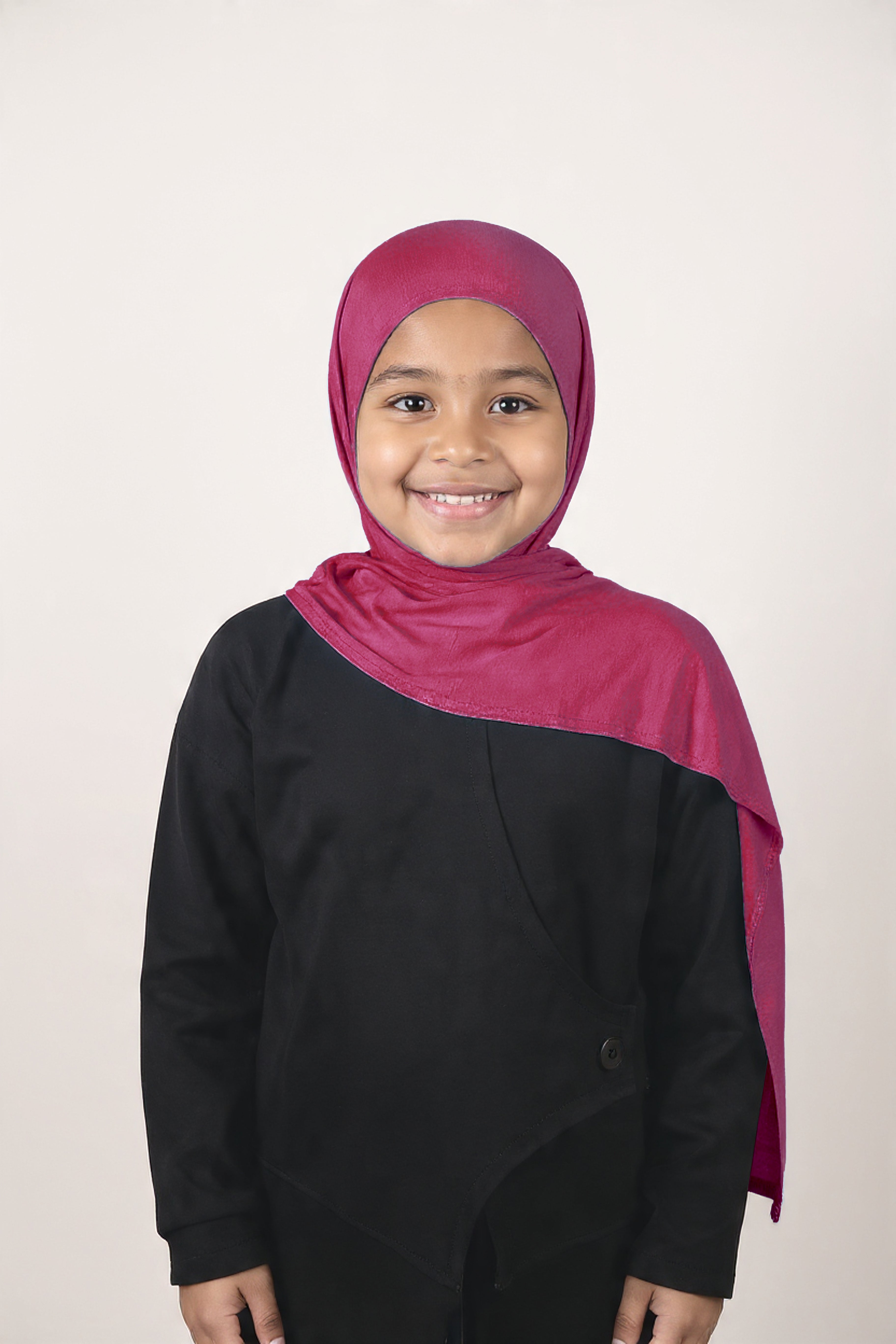 Kids Instant Slip-On Shawl Hijab (Maroon)