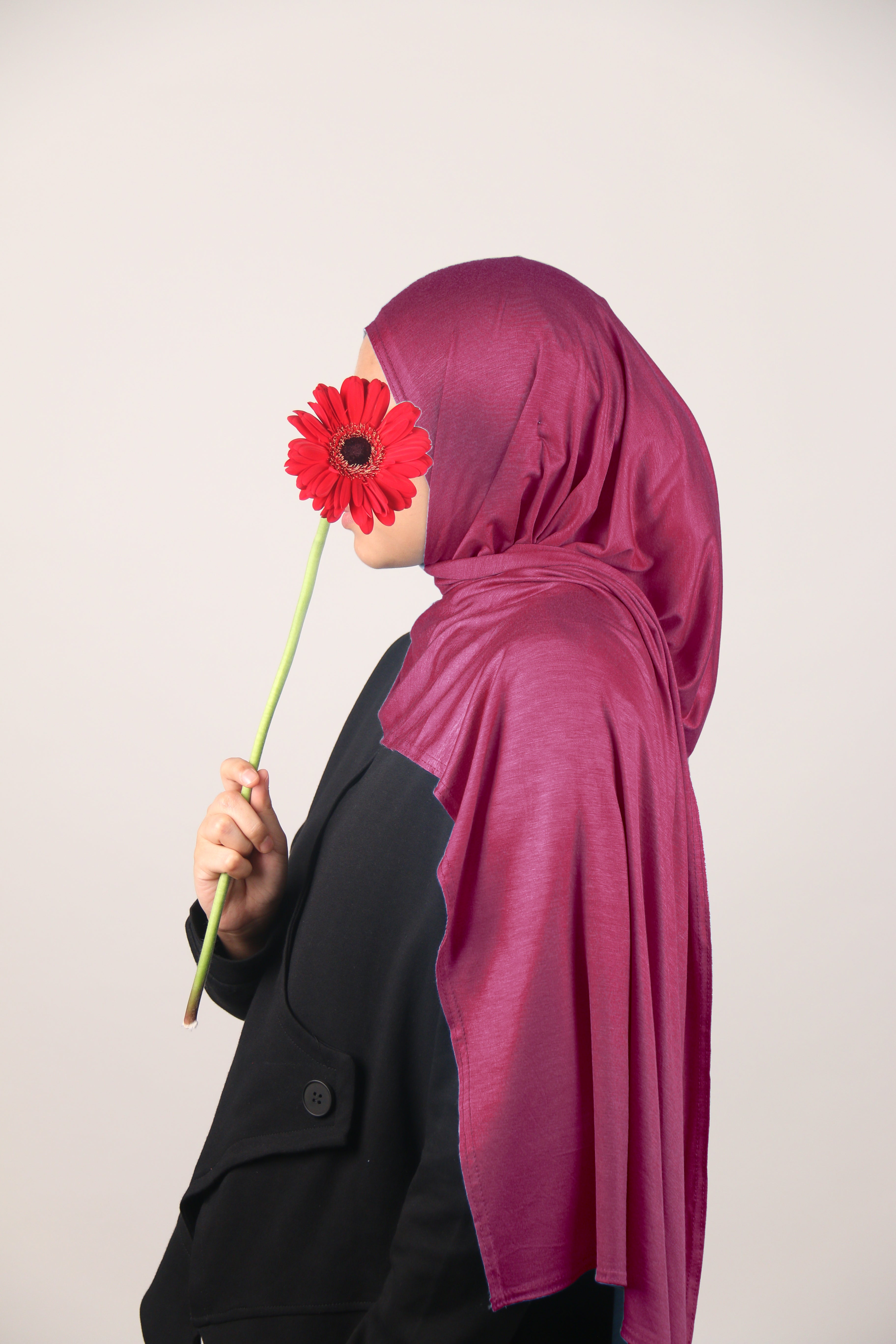 Kids Instant Slip-On Shawl Hijab (Maroon)